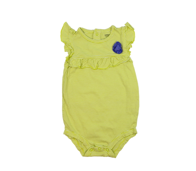 Zelené pruhované body s květinou Carter´s