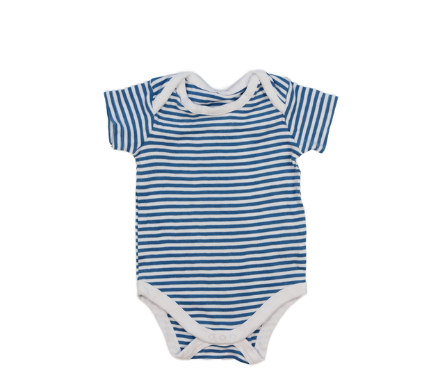 Bílo-modré pruhované body 