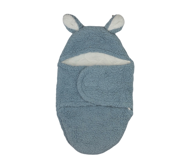 Modrý teplý huňatý spací pytel 