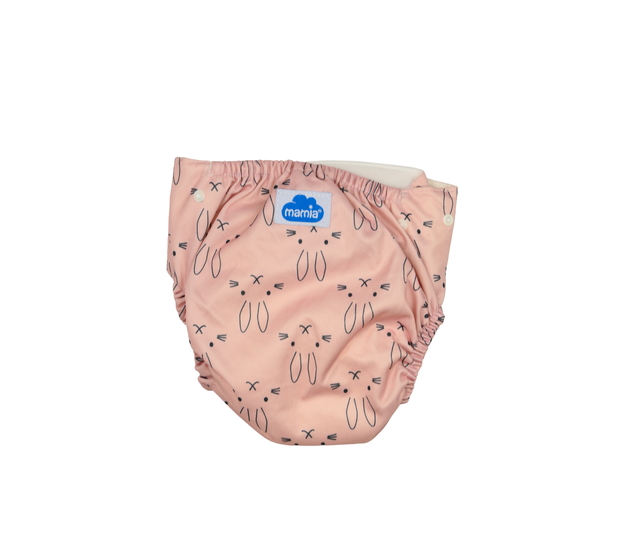 Růžové plenkové kalhoty se zajíčky Mamia
