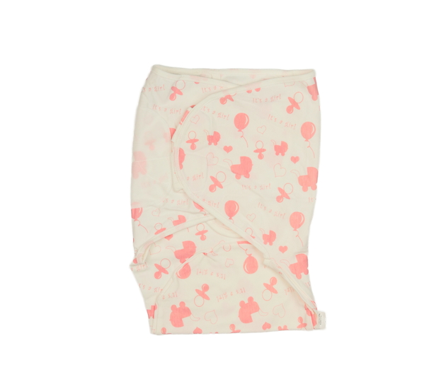 Bílá slabá zavinovačka s růžovými obrázky