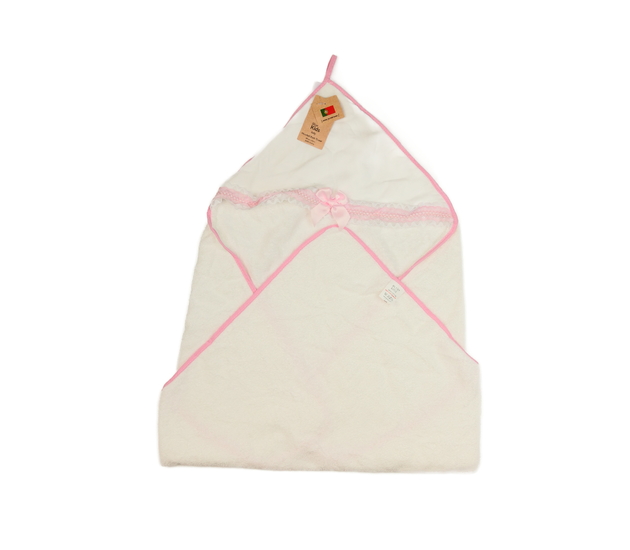 Nový bílo-růžový zavinovací ručník 