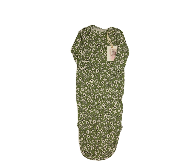 Nový květinový zelený spací pytel s rukávy