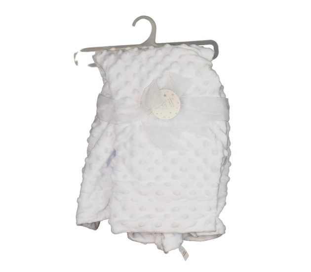 Nová bílá hebká dečka s nopíky vel. 70x90 cm