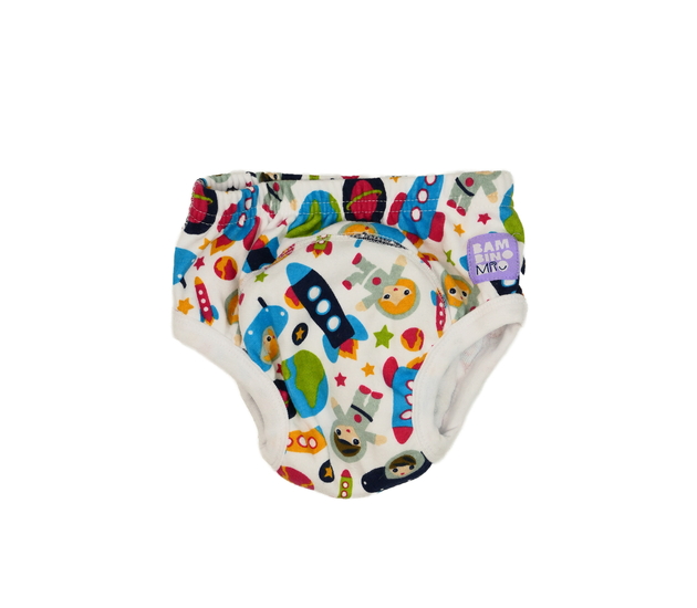 Bílé trénovací kalhotky s obrázky 