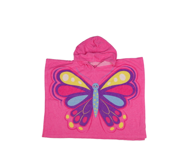 Růžový plážový ručník s motýlkem 