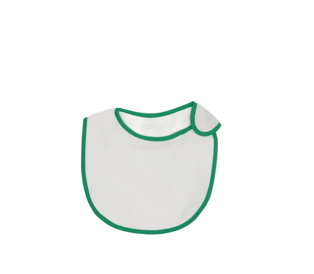 Nový bílý bryndák se zeleným okrajem