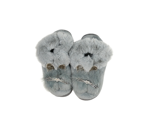 Nové šedé chlupaté bačkory EUR 36-37