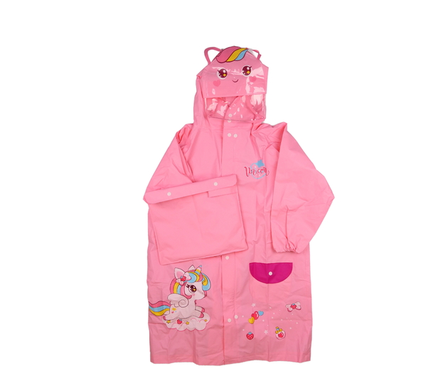 Růžová pláštěnka se zipem s taštičkou