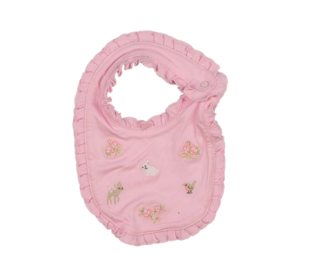 Růžový bryndák se zvířátky Nutmeg