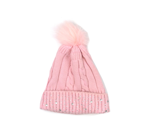 Růžová zimní čepice