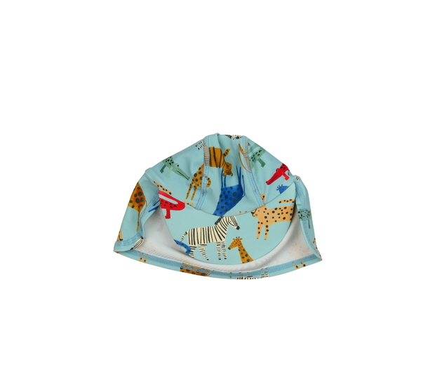 Tyrkysová čepice s kšiltem a ochrannou krku Tu