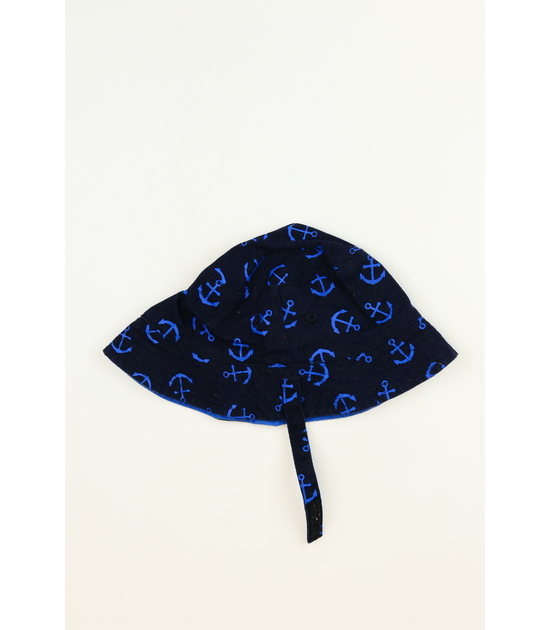 Tmavomodrý klobouk s kotvami 