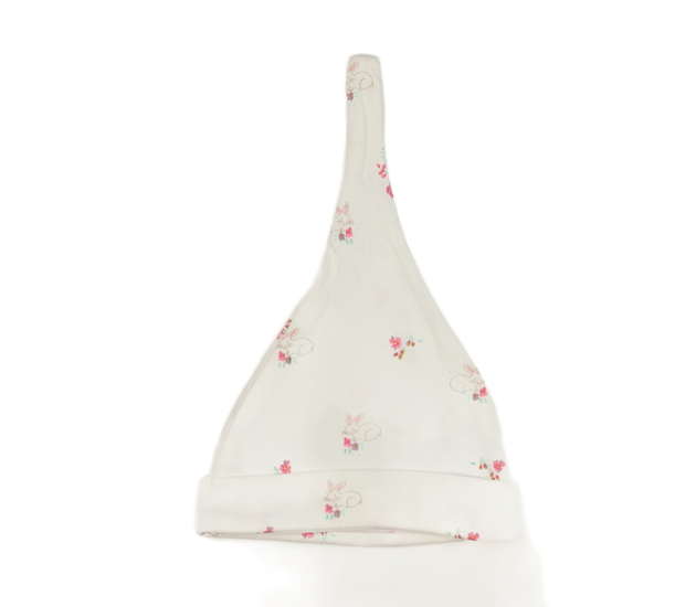 Bílá bavlněná čepička se zajíčkem Next