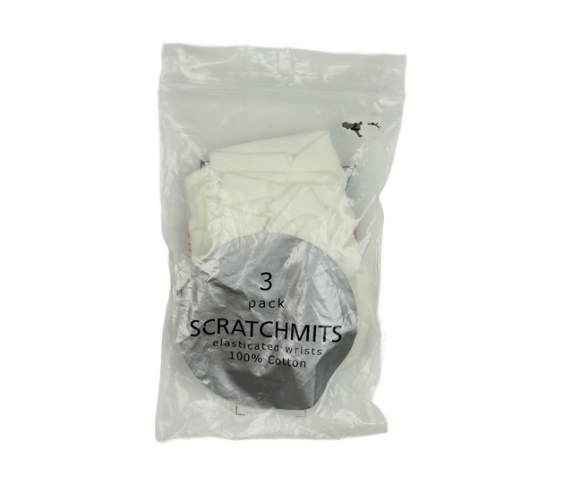 Nové bílé rukavičky proti škrábání 3 páry 