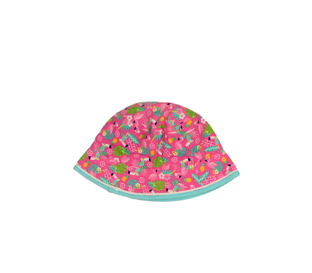 Růžový klobouk s plameňáky 