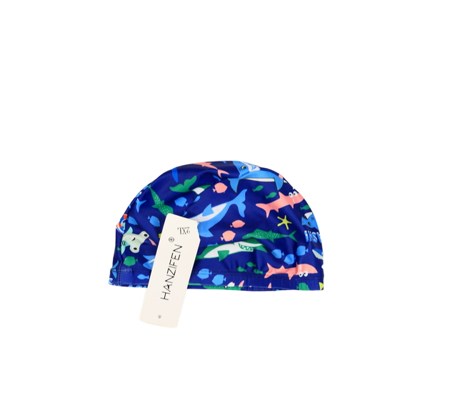 Nová modrá koupací čepice se žralokem