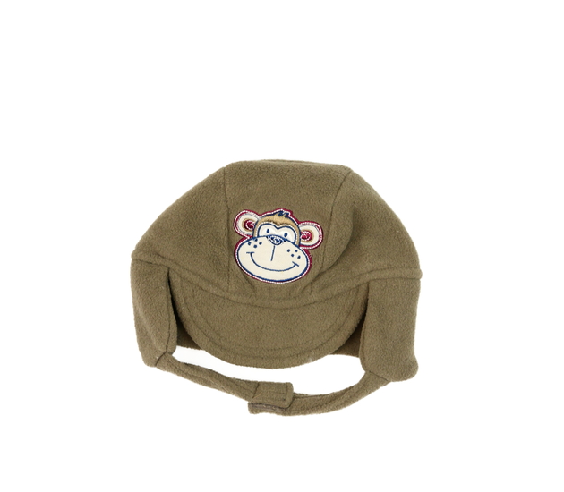 Khaki zimní čepice s opičkou 