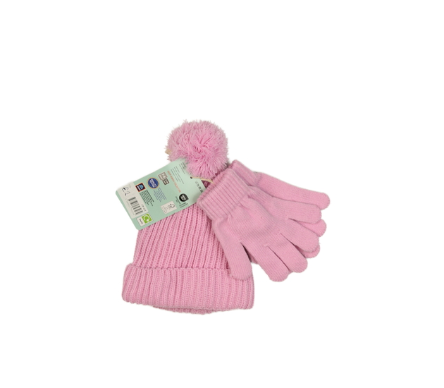 Nová růžová čepice s rukavicemi Crane 