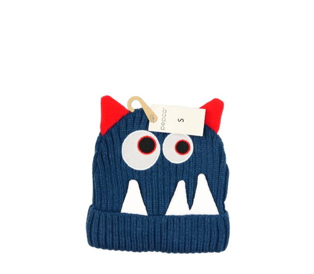 Nová modrá čepice s příšerkou a podšívkou