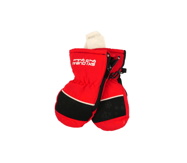 Červené zimní lyžařské rukavice 