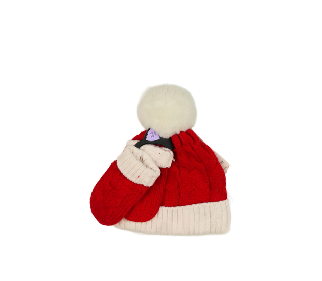 Nová červená čepice a rukavice F&F