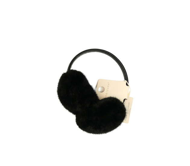 Nové černé chlupaté klapky na uši Primark