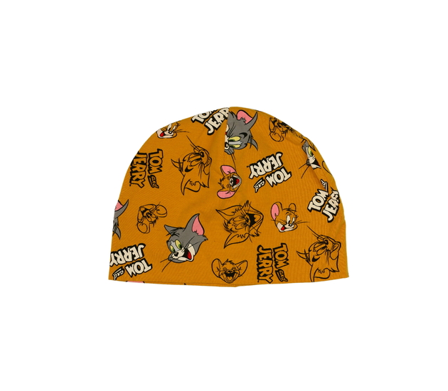 Bavlněná hnědá čepice Tom a Jerry 52 cm