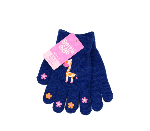 Nové modré rukavice se žirafou 
