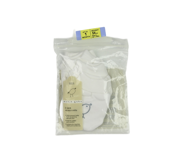 Nové bílé rukavičky s ptáčkem 2 páry M&S