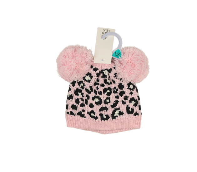 Nová růžová čepice s černými vzory F&F