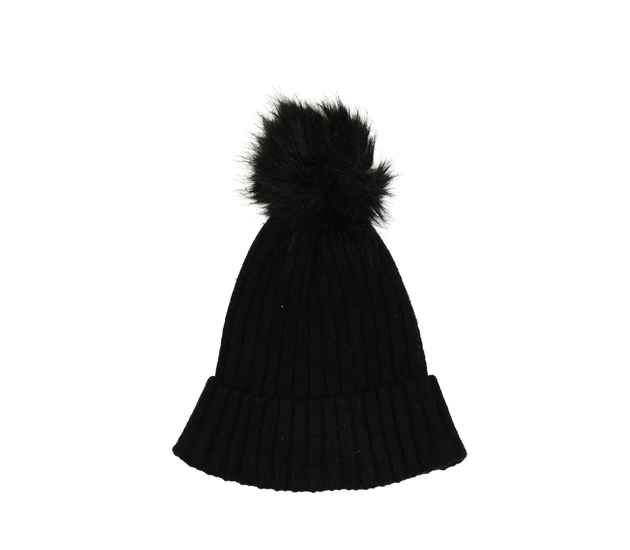 Černá čepice s bambulí 152 - dospělé