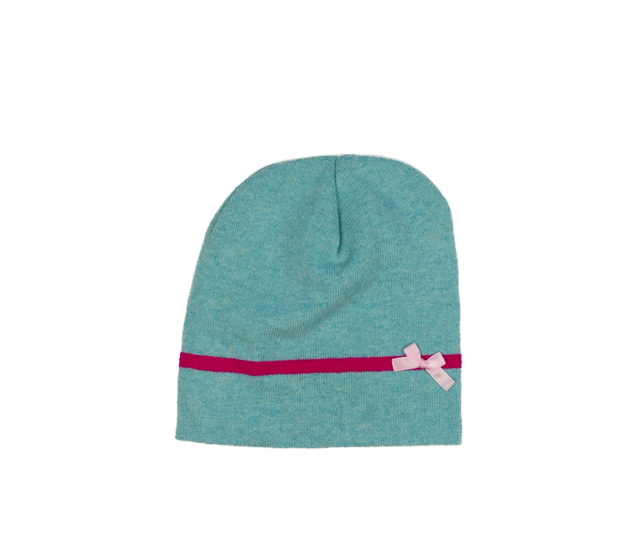 Modrá čepice s mašličkou 