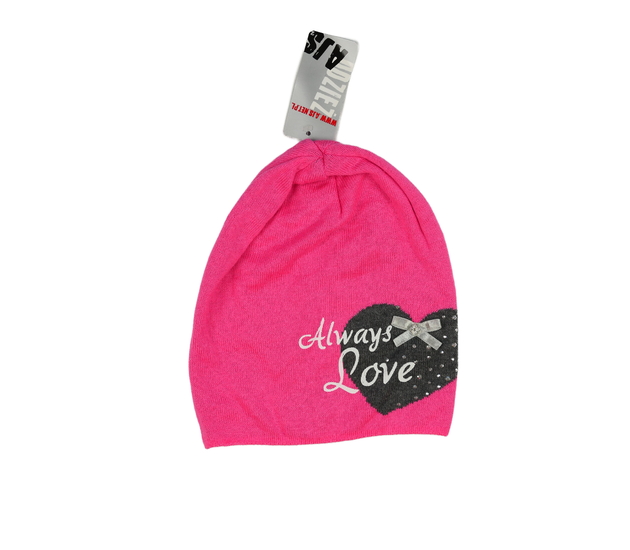 Nová růžová čepice se srdcem