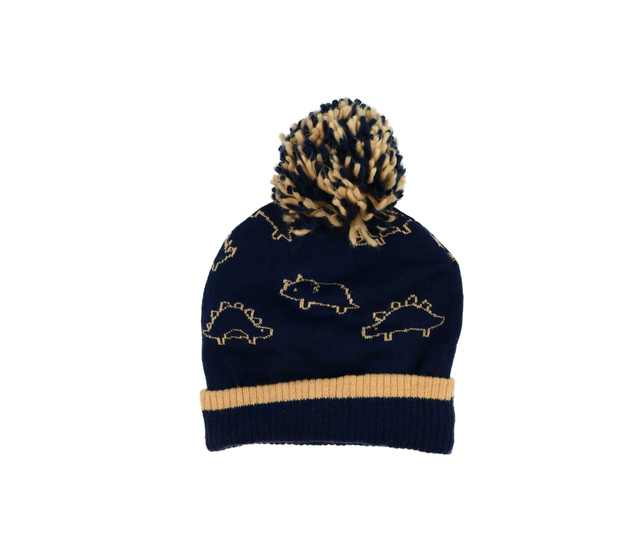 Modrá čepice s dinosaury