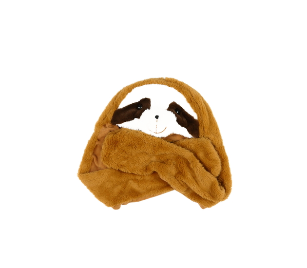 Originální hnědá čepice s kapsičkami na ruce