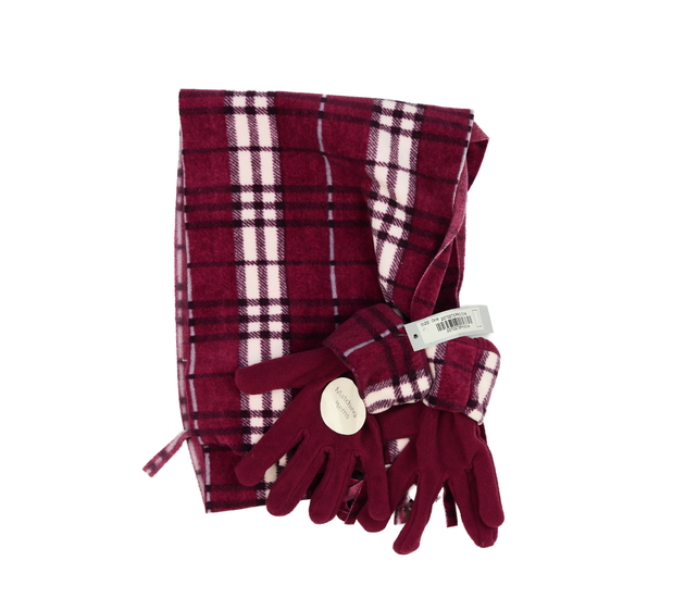 Nová bordo šála a rukavice 