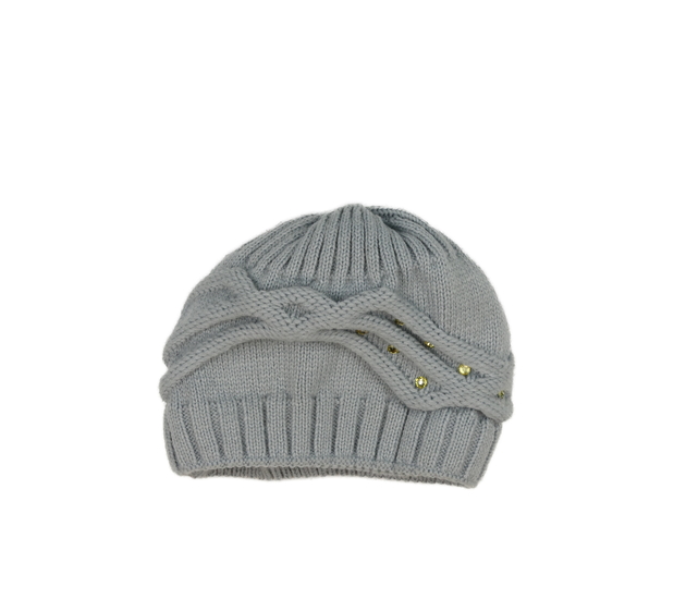 Modrá čepice s kamínky 