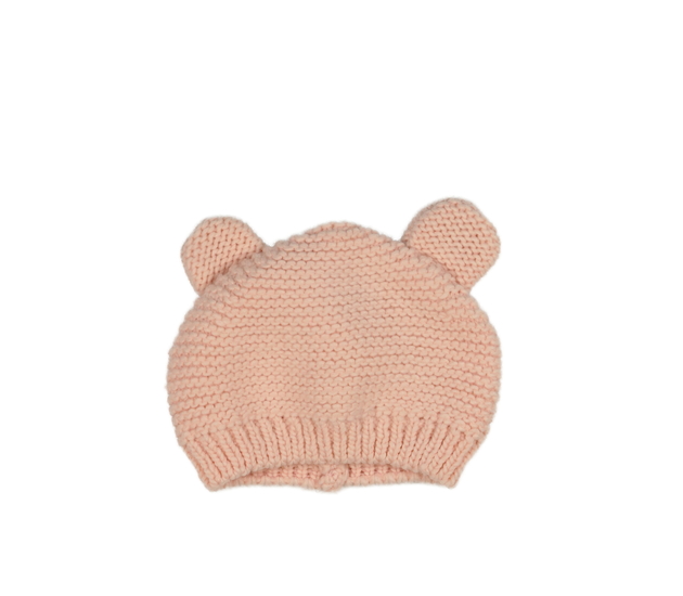 Růžová pletená čepička 