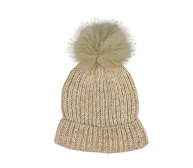 Hnědá čepice s bambulí vel. 164 - dospělé