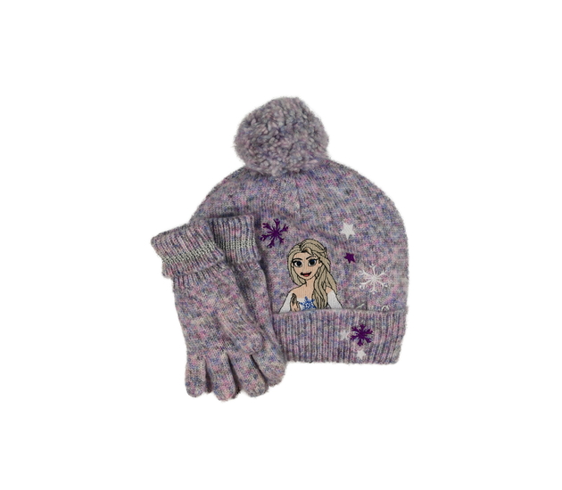 Fialová čepice s rukavicemi Frozen Disney 