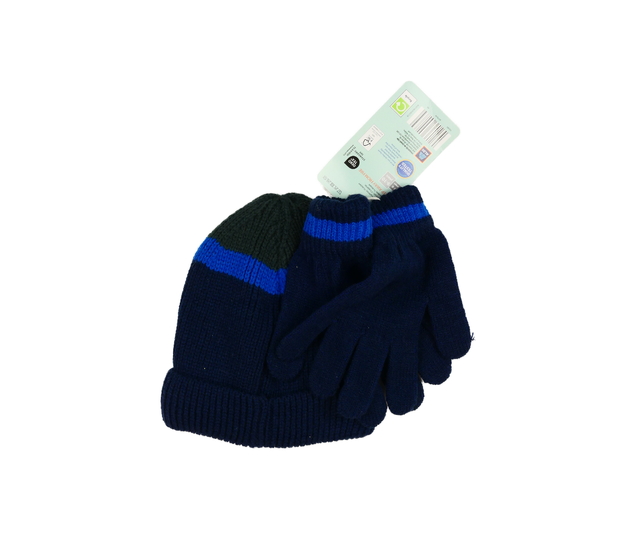 Nová tmavě modrá zimní čepice a rukavice Crane