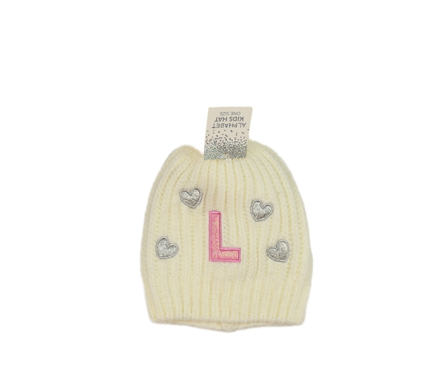 Nová krémová čepice písmeno L 