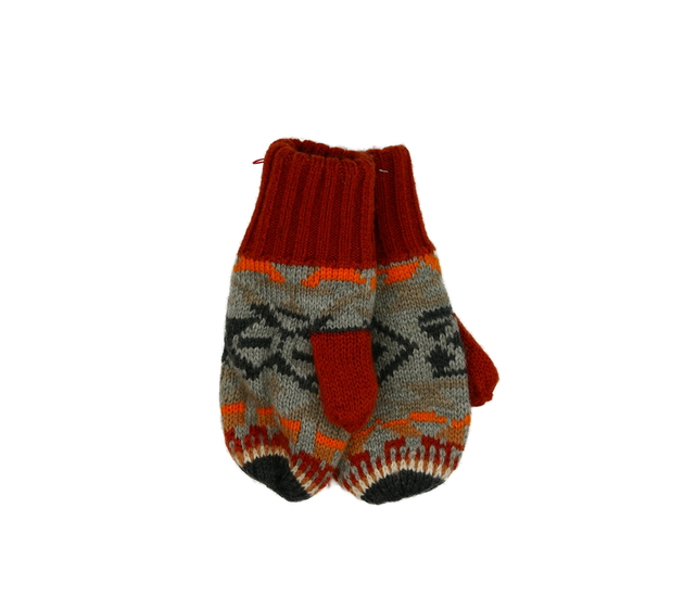 Hnědo-šedé vzorované palčáky