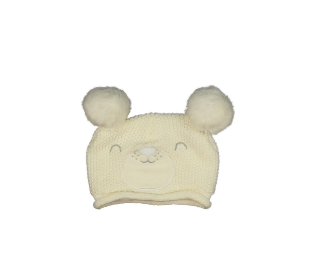 Krémová čepice s čumáčkem a podšívkou