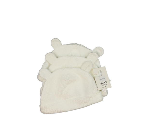 Nové bílé čepice 3 ks Next