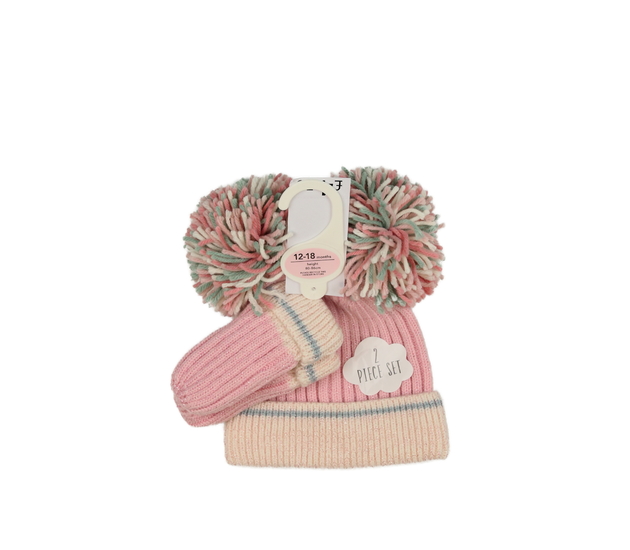 Nová růžová čepice a palčáky George