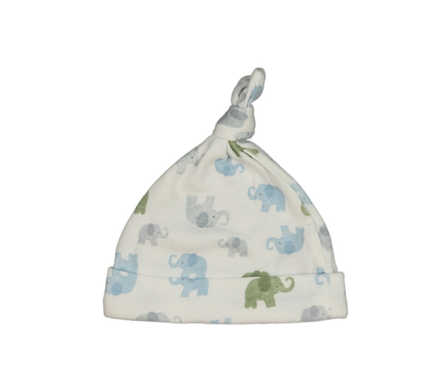 Bílá čepička se slony 