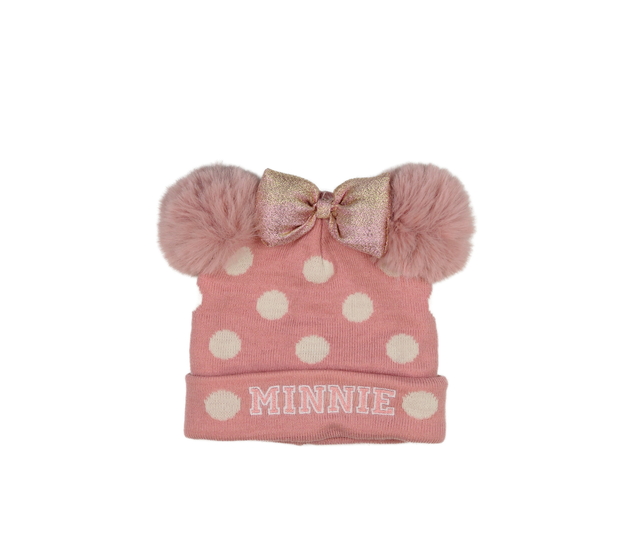 Růžová čepice s mašlí Minnie Primark 
