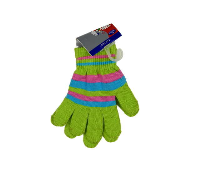 Nové zelené pruhované rukavice 